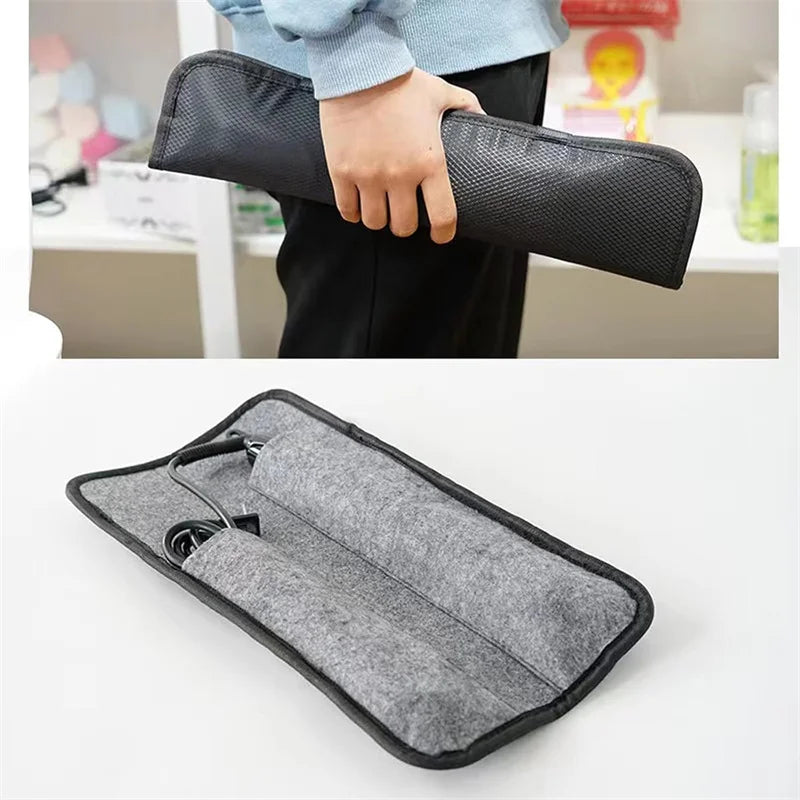 Hair Straightener Storage Bag Curling Iron Carrying Case Heat-Resistant Hair Curler Storage Curling Iron Organizer Iron Pouch