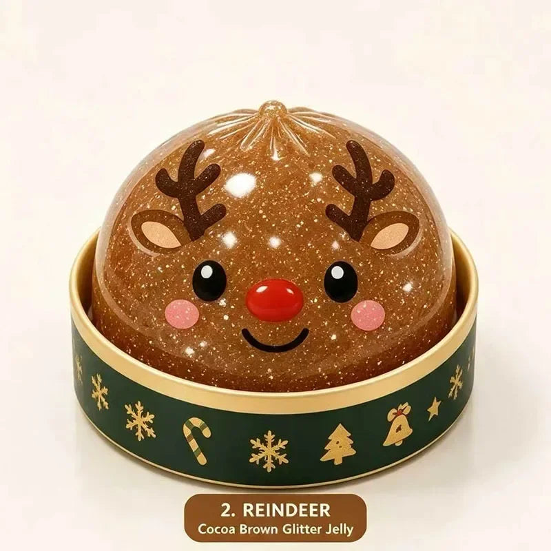 Christmas Dumpling Shape Squeeze Toy, Santa Elk Stress Relief Squishy, Holiday Party Favor Gift