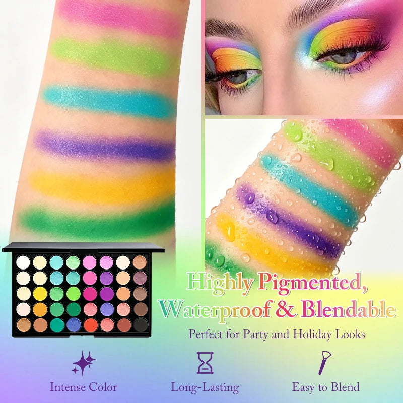 40 Color Eyeshadow Palette Matte Waterproof Long Lasting Pressed Powder Cosmetics,Fashion Women MakeUp Tools Eye Cosmetics Gifts