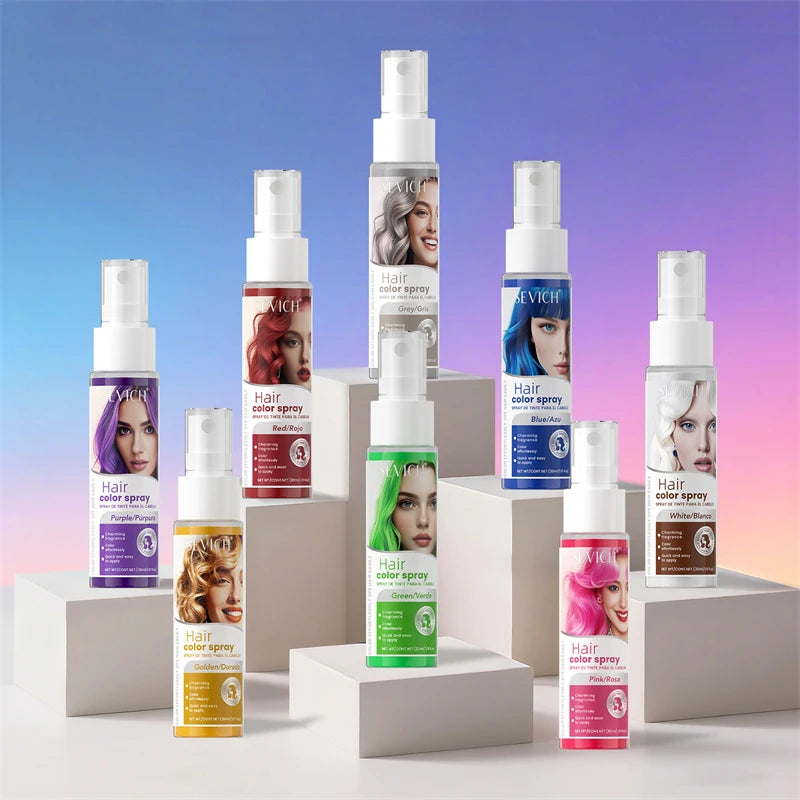 Hair Dye Spray 30ml Hair Color Spray Disposable Quick Dyeing Colorful Cosplay Hair Instant Styling Spray Washable Hair Color