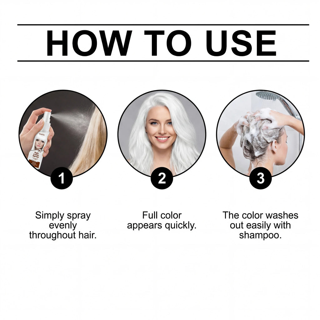 Temporary White / Green Hair Spray Fashion Bright Hair Styling Spray Light Non Stain Clothes Long Lasting Fresh Look Washable