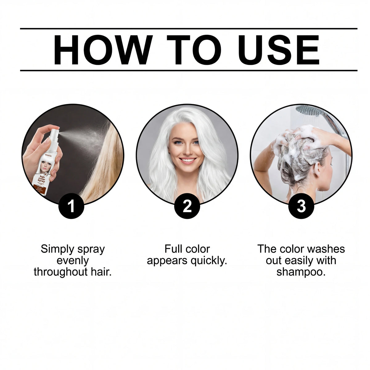 Temporary White / Green Hair Spray Fashion Bright Hair Styling Spray Light Non Stain Clothes Long Lasting Fresh Look Washable