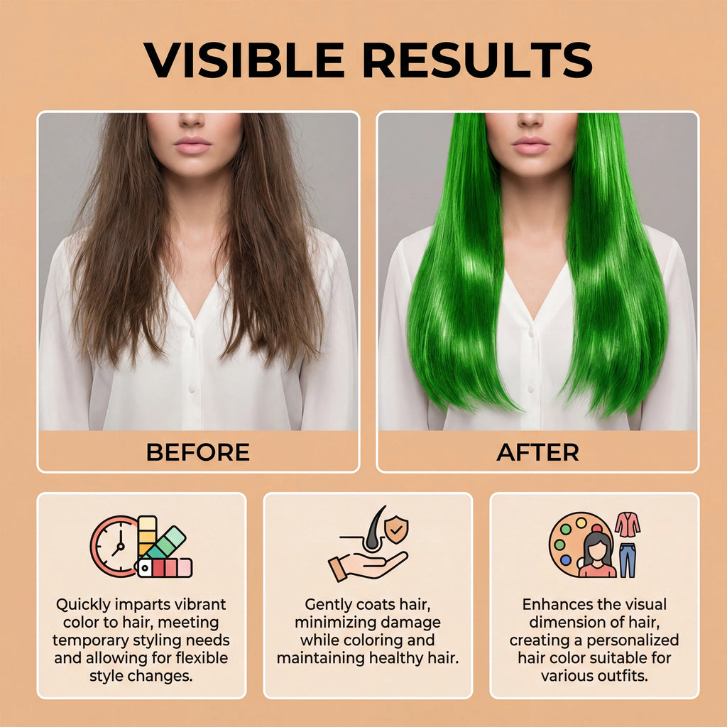 Temporary White / Green Hair Spray Fashion Bright Hair Styling Spray Light Non Stain Clothes Long Lasting Fresh Look Washable