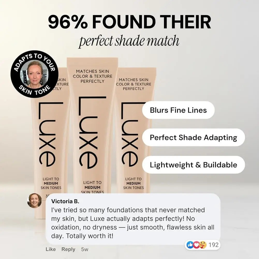 Luxe Color Change Waterproof Concealer Foundation, Full Coverage for Acne, Scars & Uneven Skin Tone, Long-Lasting Face Makeup