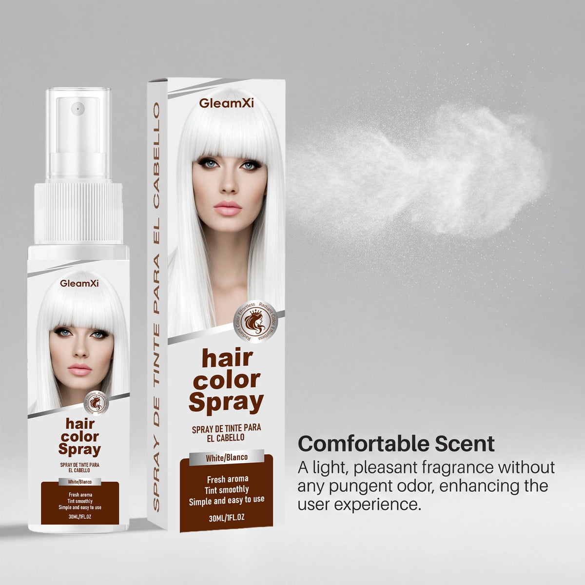 Temporary White / Green Hair Spray Fashion Bright Hair Styling Spray Light Non Stain Clothes Long Lasting Fresh Look Washable