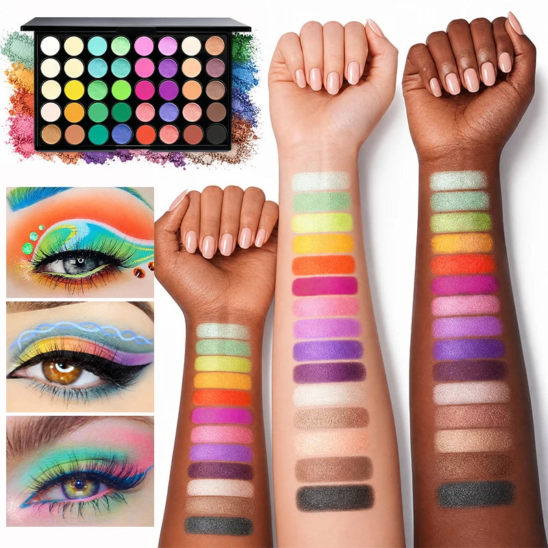 40 Color Eyeshadow Palette Matte Waterproof Long Lasting Pressed Powder Cosmetics,Fashion Women MakeUp Tools Eye Cosmetics Gifts