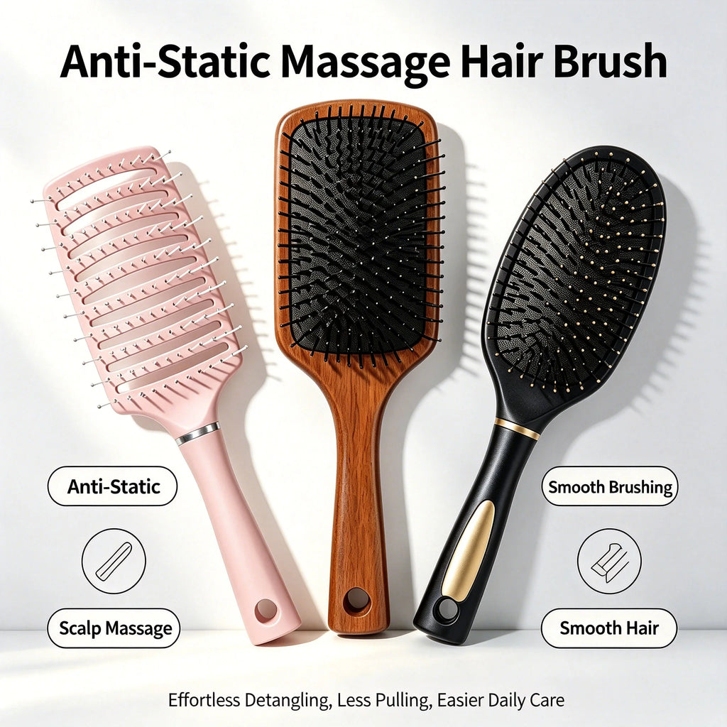 Air Bag Hair Brush,Massage Anti Static Hair Brush,Practical Care SPA Head Comb,Hair Care Tool for Curly Straight Coarse Hair
