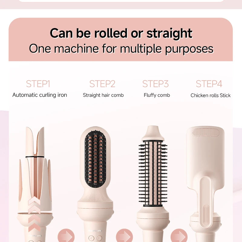 4IN1 Automatic Hair Curler Negative Ion Ceramic Curling Iron - 40mm Large Wave Perm for Woman, Lazy Person Electric Curling Wand