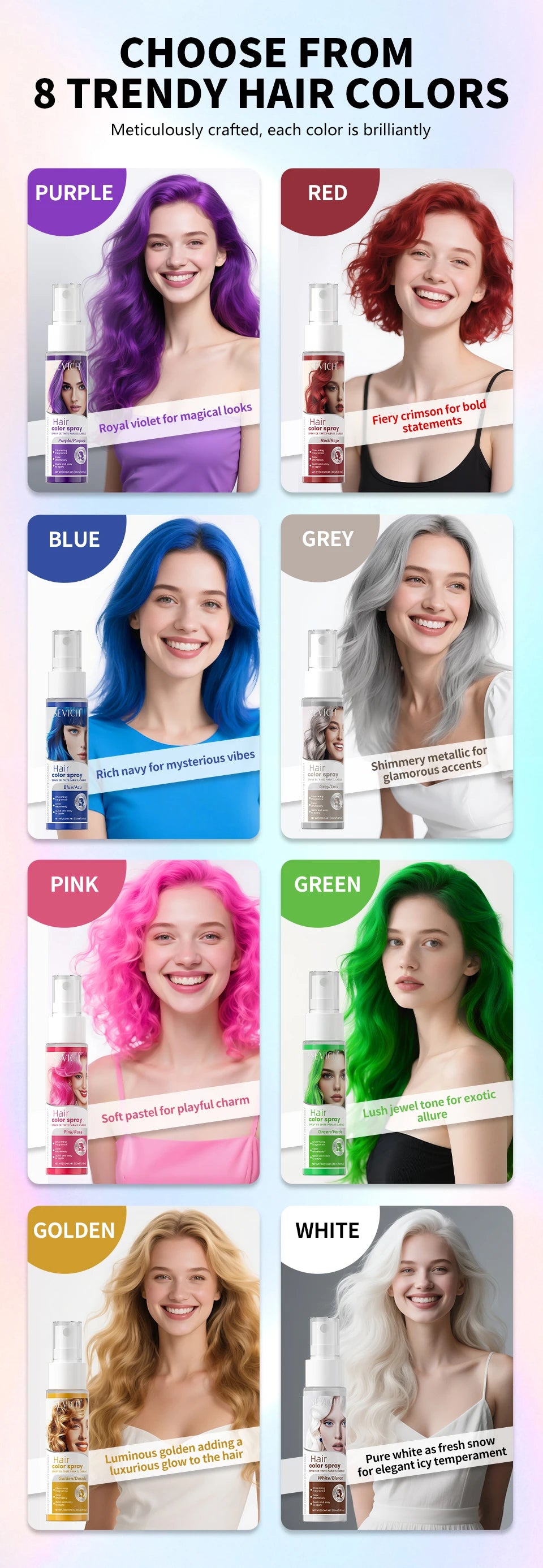 Hair Dye Spray 30ml Hair Color Spray Disposable Quick Dyeing Colorful Cosplay Hair Instant Styling Spray Washable Hair Color