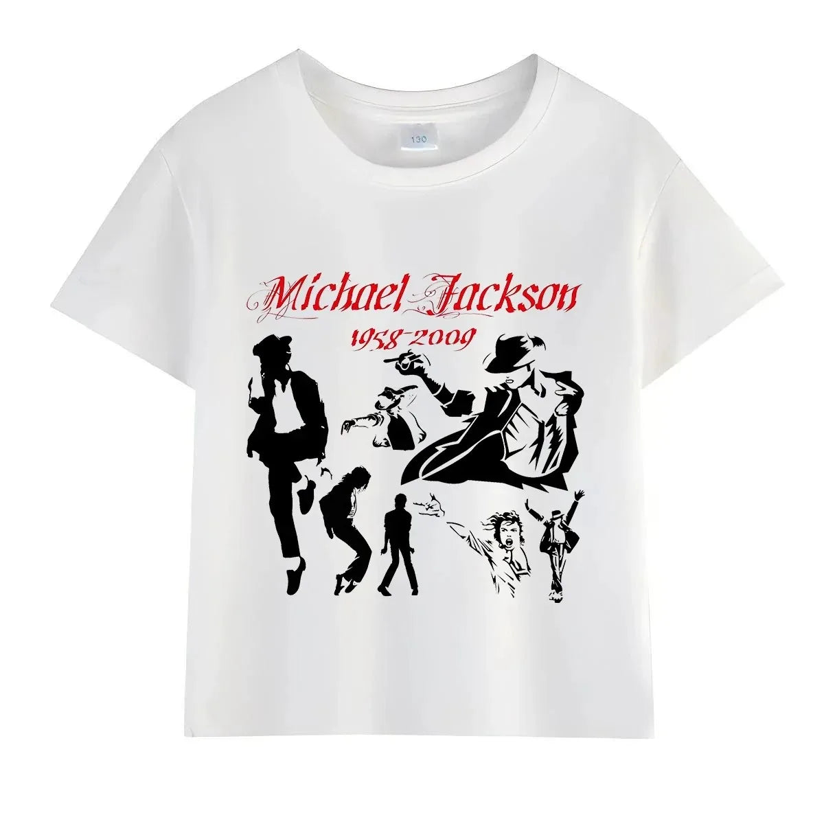 Kids Michael Jackson Rock N Roll T-Shirt Children's Fashion Crew Neck Top Summer Casual Clothes for Baby Boys/Girls