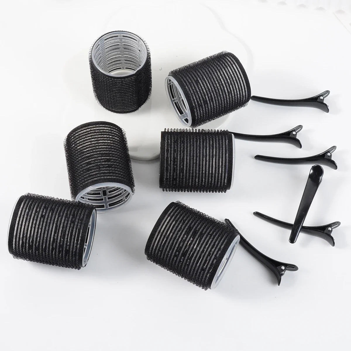 12Pcs/Set Air Bar Curling Iron Tube Self-Adhesive Magic Roll and Bangs Hair Clip Curling Styling Tool