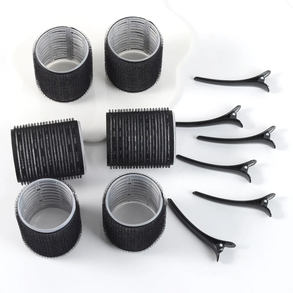 12Pcs/Set Air Bar Curling Iron Tube Self-Adhesive Magic Roll and Bangs Hair Clip Curling Styling Tool