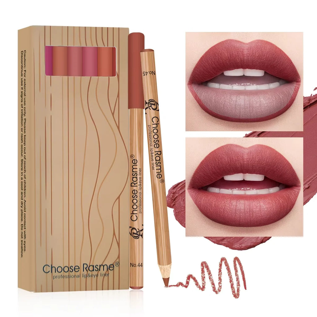 12 Matte Lip Liner Pencil Set Color Rendering Easy Makeup Waterproof Durable Lip Makeup Cosmetics Valentine's Day Gift