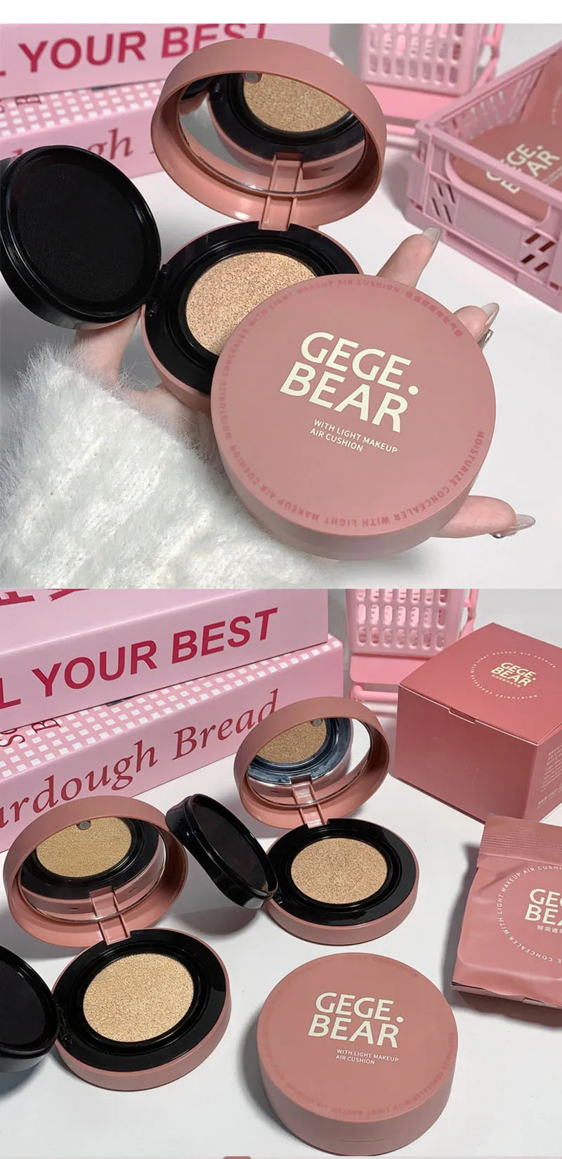 Moisturizing Concealer Air Cushion Compact Cream Skin Foundation Waterproof Brighten High Coverage Base Korean Makeup Cosmetics