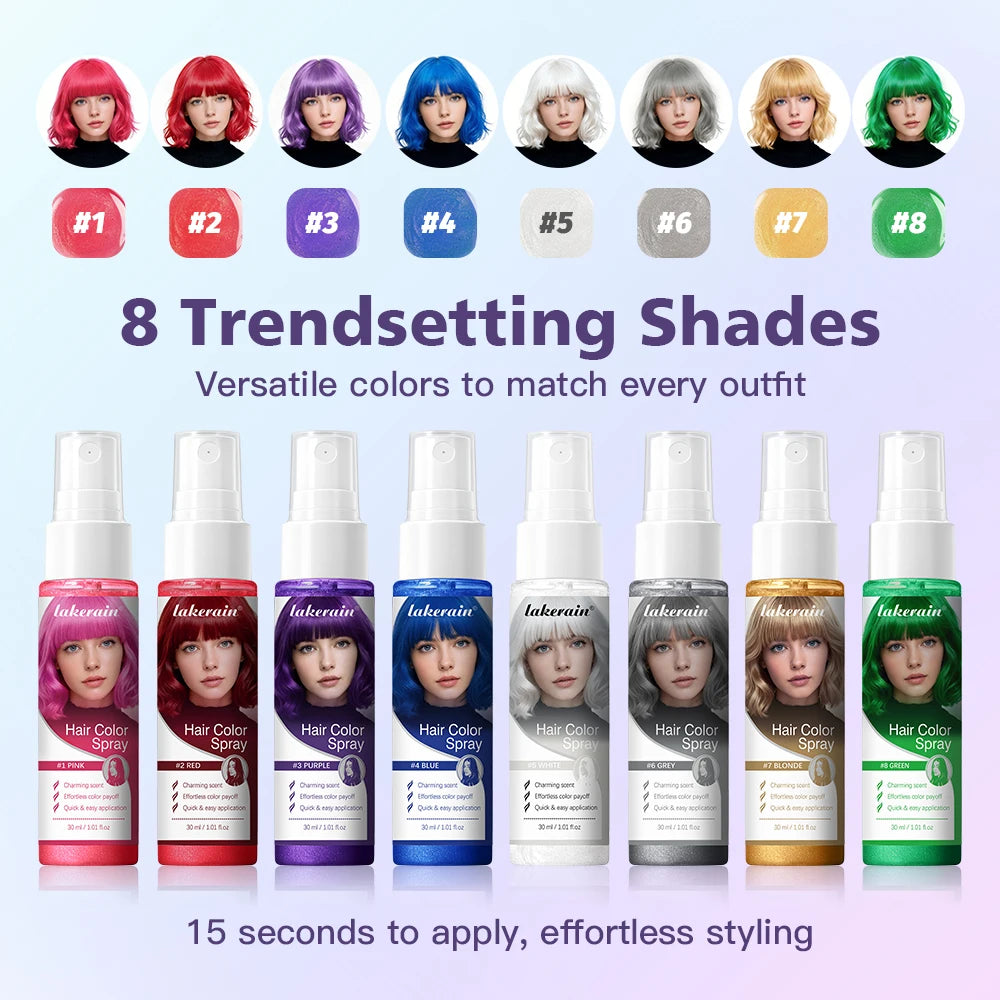 Temporary Hair Color Spray One-Time Hair Dyeing Instant Hair Salon Multi Color Hair Dye Makeup Chalk Washable DIY Party Styling