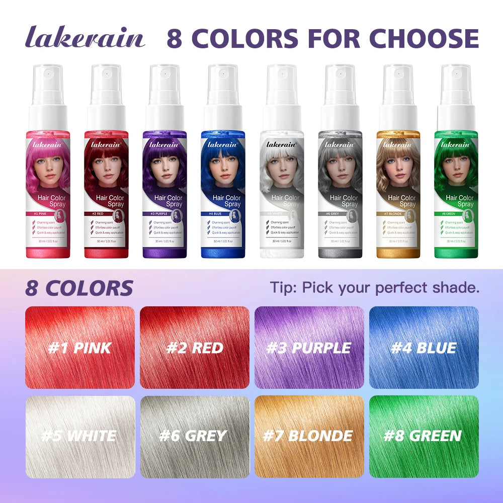 Temporary Hair Color Spray One-Time Hair Dyeing Instant Hair Salon Multi Color Hair Dye Makeup Chalk Washable DIY Party Styling