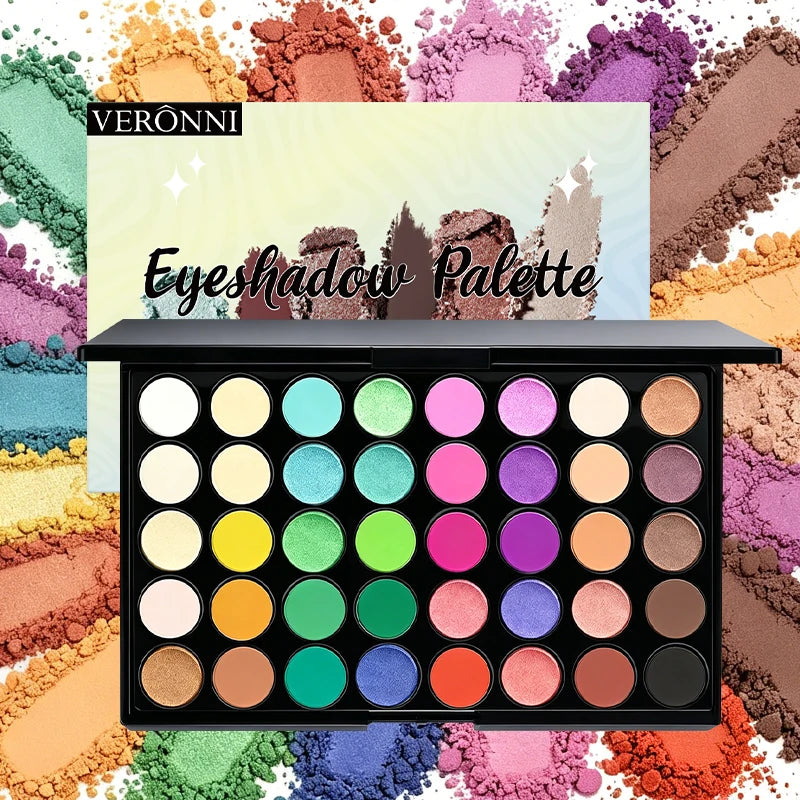 40 Color Eyeshadow Palette Matte Waterproof Long Lasting Pressed Powder Cosmetics,Fashion Women MakeUp Tools Eye Cosmetics Gifts