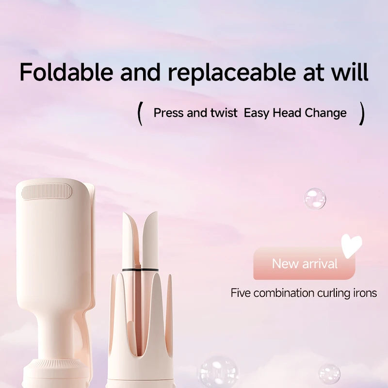 4IN1 Automatic Hair Curler Negative Ion Ceramic Curling Iron - 40mm Large Wave Perm for Woman, Lazy Person Electric Curling Wand