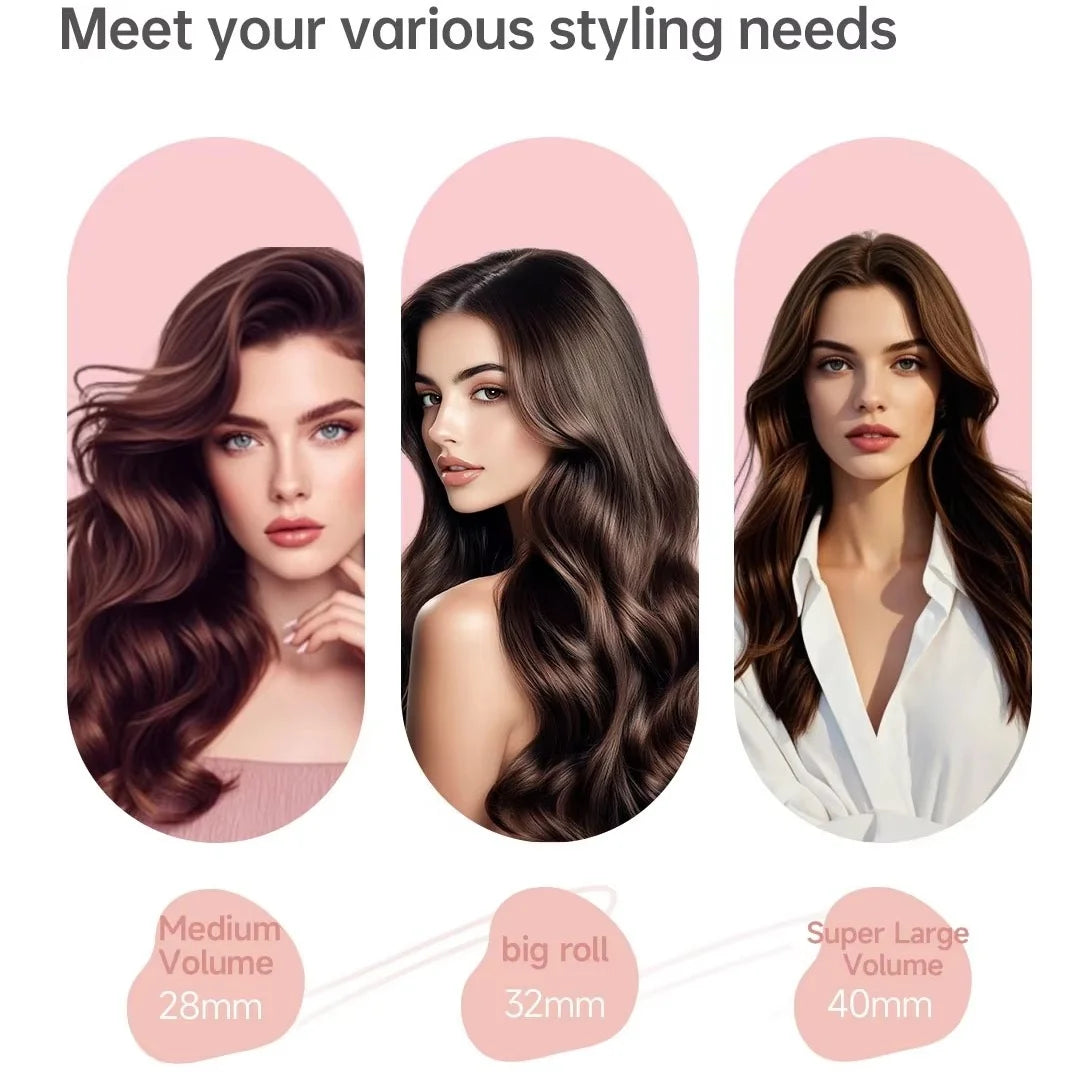 4IN1 Automatic Hair Curler Negative Ion Ceramic Curling Iron - 40mm Large Wave Perm for Woman, Lazy Person Electric Curling Wand
