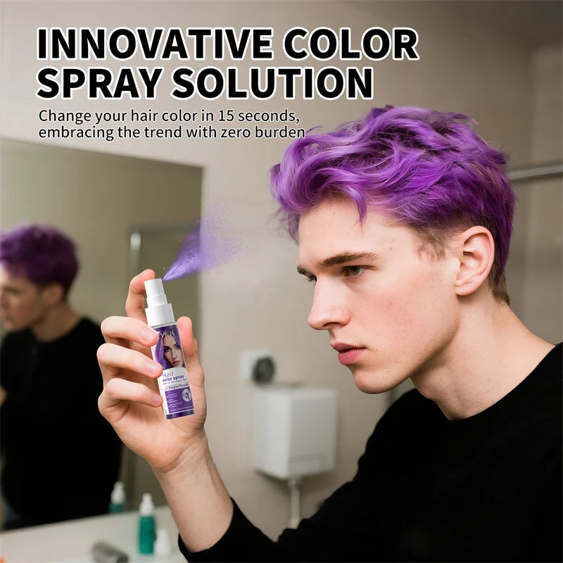 Hair Dye Spray 30ml Hair Color Spray Disposable Quick Dyeing Colorful Cosplay Hair Instant Styling Spray Washable Hair Color
