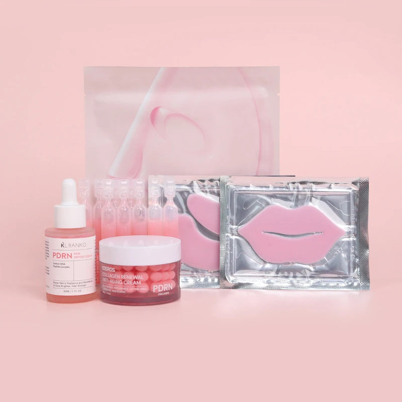Pdrn Pink Facial Skincare Set Collagen Capsule Cream Single-use Serum Facial Mask, Eye Mask Moisturizing Water Korean Skincare