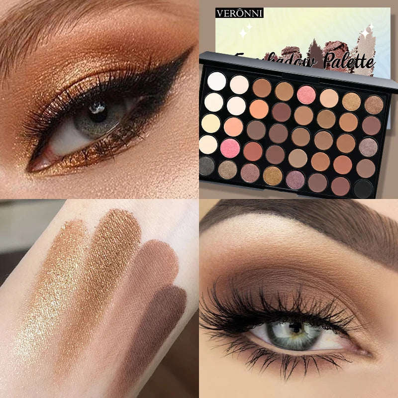40 Color Eyeshadow Palette Matte Waterproof Long Lasting Pressed Powder Cosmetics,Fashion Women MakeUp Tools Eye Cosmetics Gifts