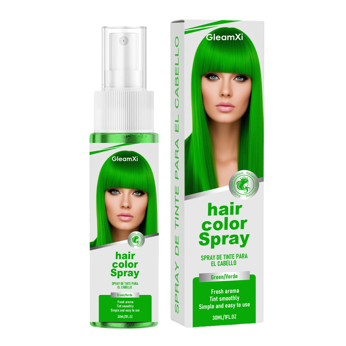 Temporary White / Green Hair Spray Fashion Bright Hair Styling Spray Light Non Stain Clothes Long Lasting Fresh Look Washable