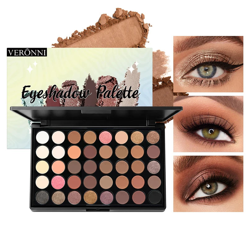 40 Color Eyeshadow Palette Matte Waterproof Long Lasting Pressed Powder Cosmetics,Fashion Women MakeUp Tools Eye Cosmetics Gifts