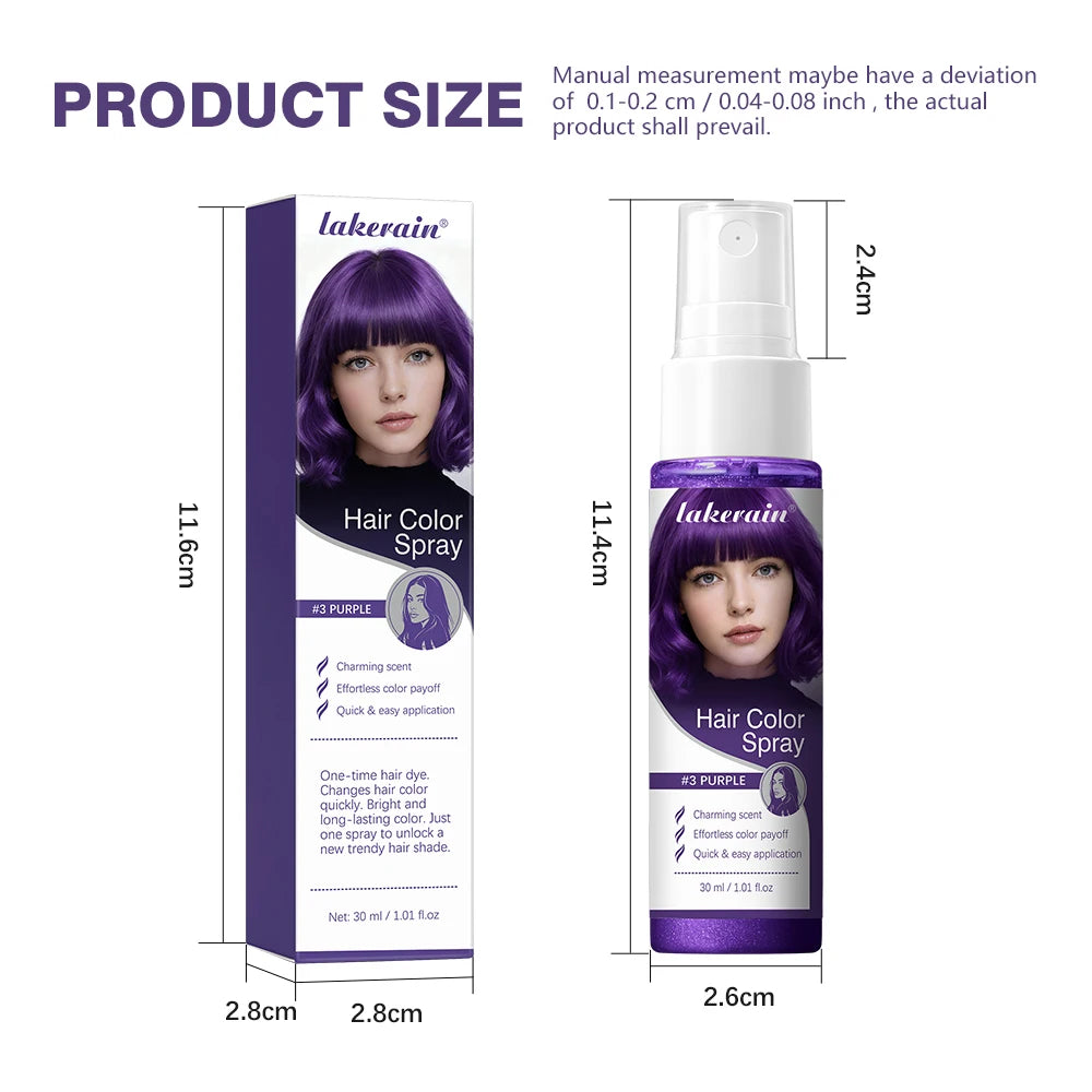 Temporary Hair Color Spray One-Time Hair Dyeing Instant Hair Salon Multi Color Hair Dye Makeup Chalk Washable DIY Party Styling