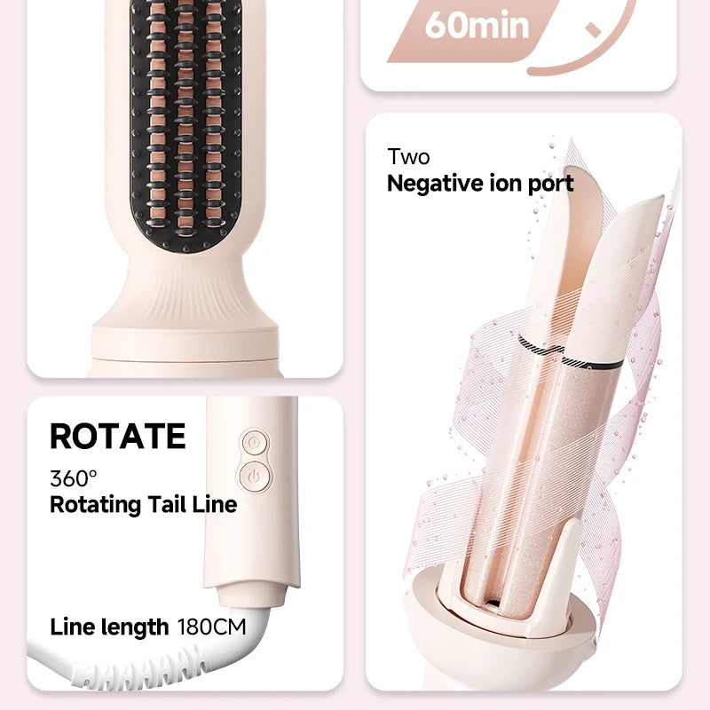 4IN1 Automatic Hair Curler Negative Ion Ceramic Curling Iron - 40mm Large Wave Perm for Woman, Lazy Person Electric Curling Wand