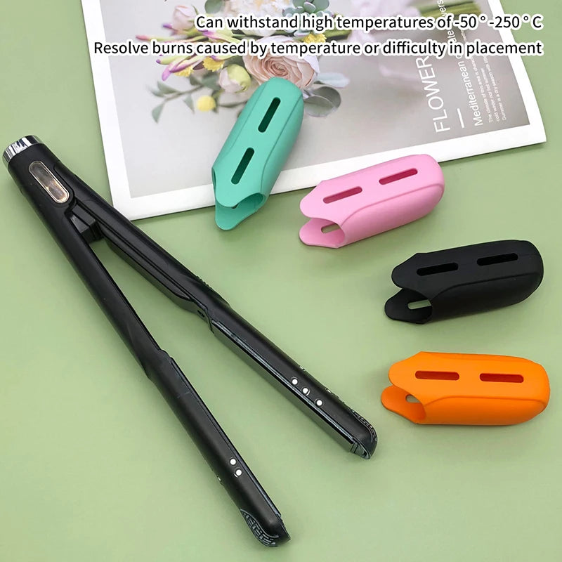 Heat-Resistant Silicone Cover Curling Iron Straightener Burn Protection Universal Fit Non-Slip Durable Travel Safe Storage