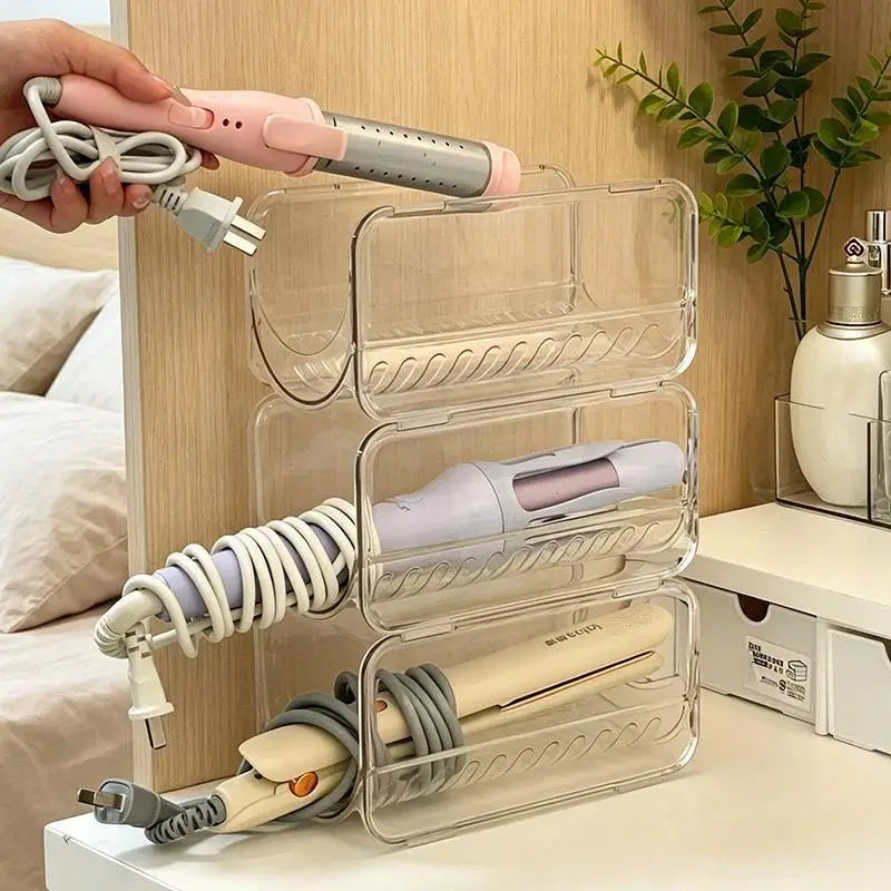 Clear Scratch Resistant Hair Styling Tool Storage Rack Stackable Curling Iron Holder for Salon Home Bathroom Vanity