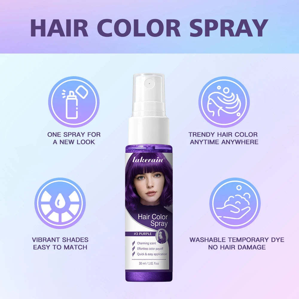 Temporary Hair Color Spray One-Time Hair Dyeing Instant Hair Salon Multi Color Hair Dye Makeup Chalk Washable DIY Party Styling