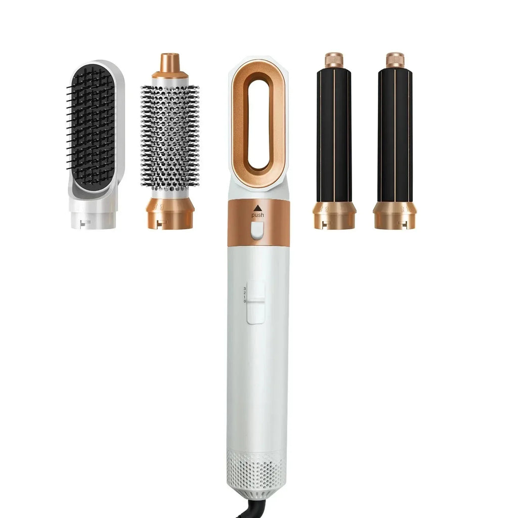 LUXLOCK 5-In-1 Hair Dryer Curling Iron Hot Air Comb Dyso Air Bag Hair Dryer Styling Tool Straightener Hairdressing Tool Gift