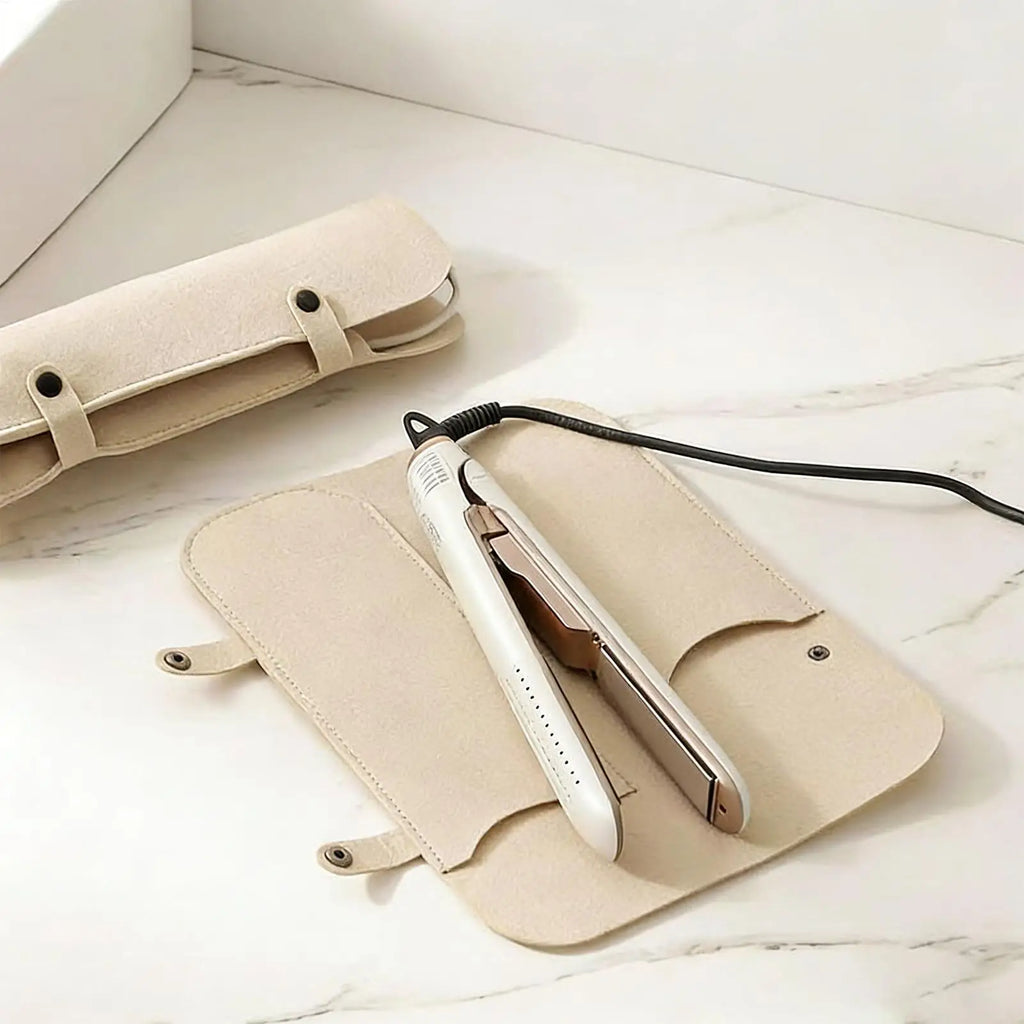 Heat Resistant Curling Iron Travel Bag for Straightener Curler Hair Styling Tools Storage Pouch Insulation Pad for Attachments