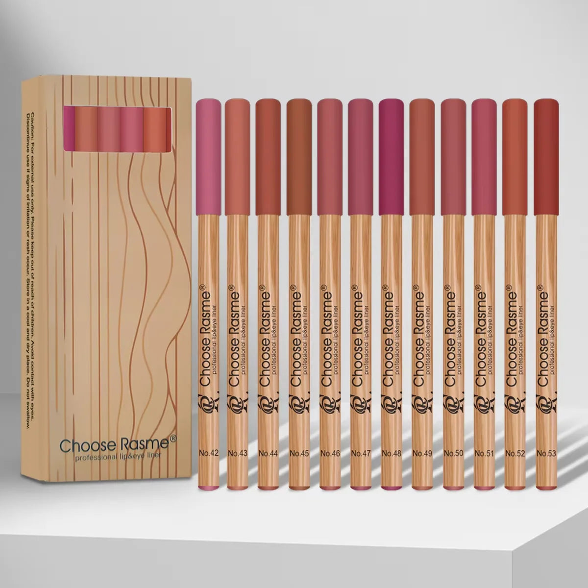 12 Matte Lip Liner Pencil Set Color Rendering Easy Makeup Waterproof Durable Lip Makeup Cosmetics Valentine's Day Gift