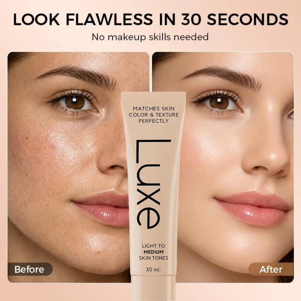 Luxe Color Change Waterproof Concealer Foundation, Full Coverage for Acne, Scars & Uneven Skin Tone, Long-Lasting Face Makeup