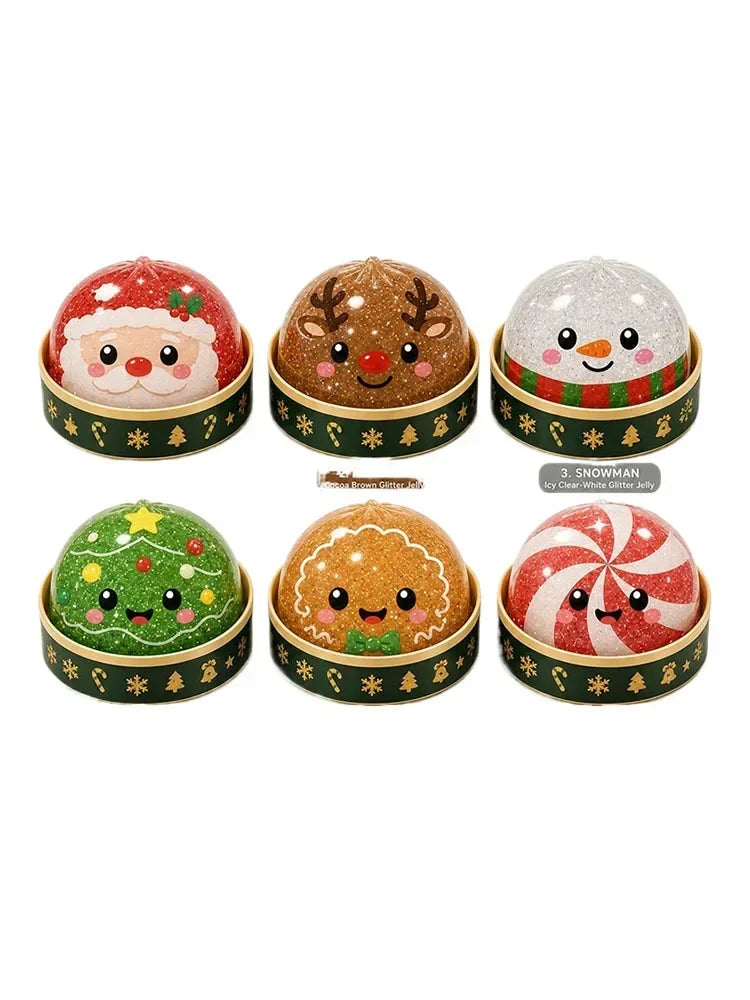 Christmas Dumpling Shape Squeeze Toy, Santa Elk Stress Relief Squishy, Holiday Party Favor Gift