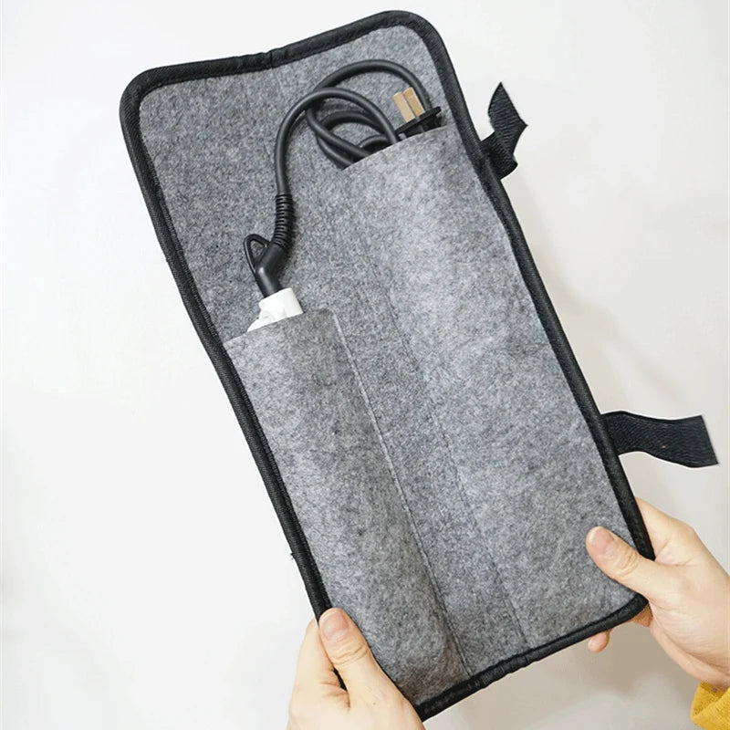 Hair Straightener Storage Bag Curling Iron Carrying Case Heat-Resistant Hair Curler Storage Curling Iron Organizer Iron Pouch