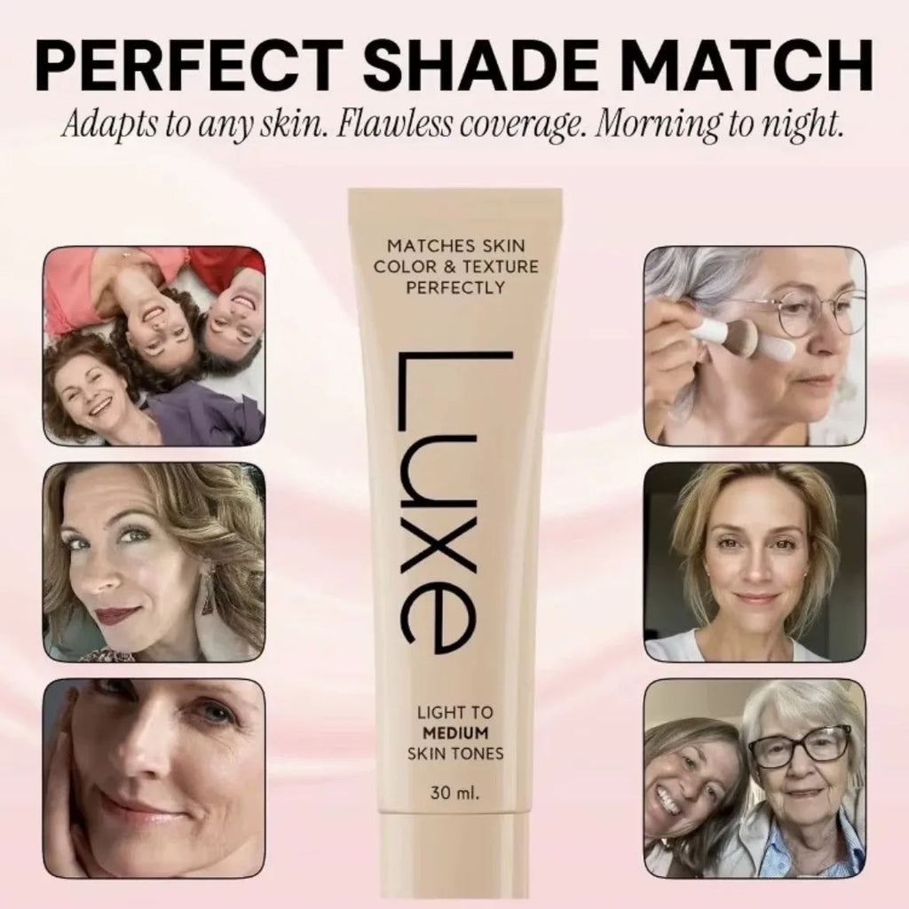 Luxe Color Change Waterproof Concealer Foundation, Full Coverage for Acne, Scars & Uneven Skin Tone, Long-Lasting Face Makeup
