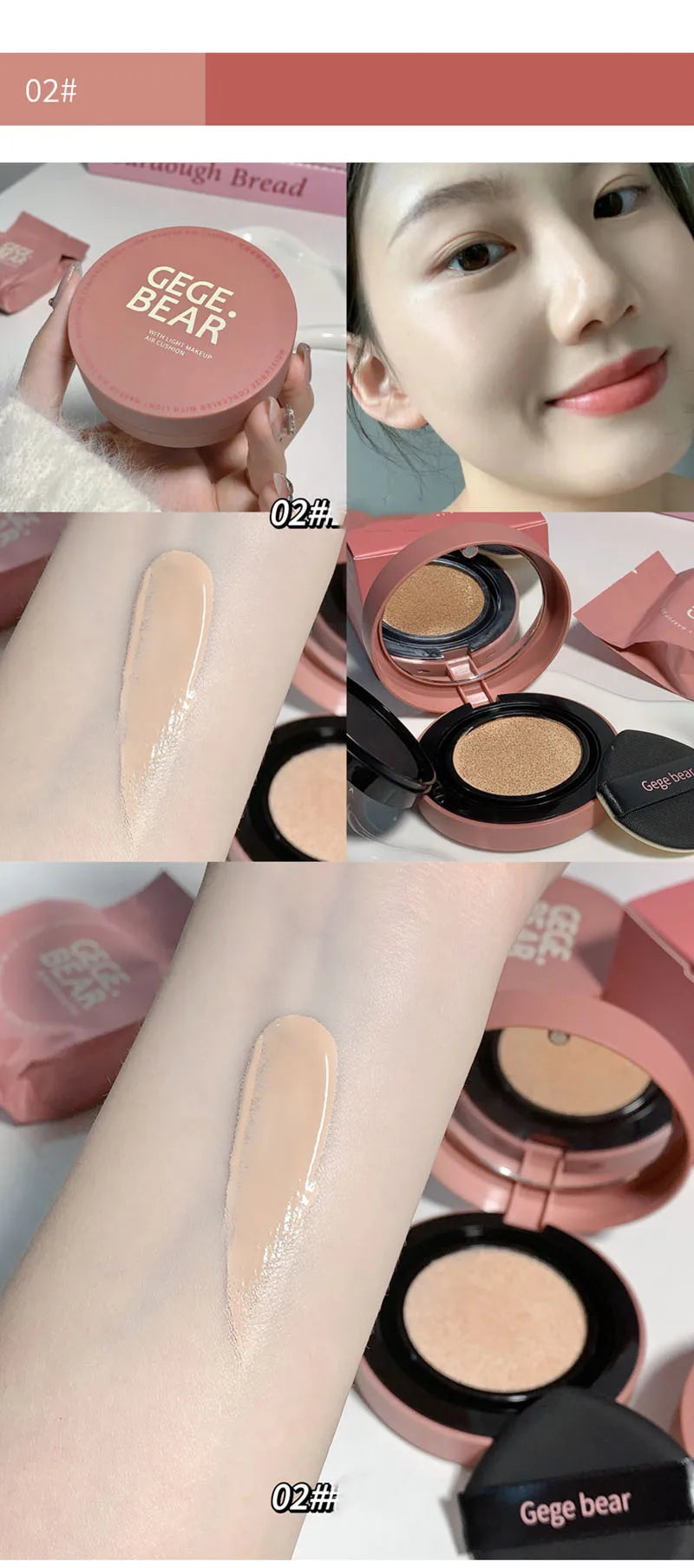 Moisturizing Concealer Air Cushion Compact Cream Skin Foundation Waterproof Brighten High Coverage Base Korean Makeup Cosmetics