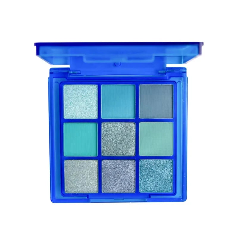 9 Colors Eyeshadow Palette Matte Shimmer Glitter High Pigmented Bright Colorful Eyeshadow Eye Makeup Cosmetic for Music Festival