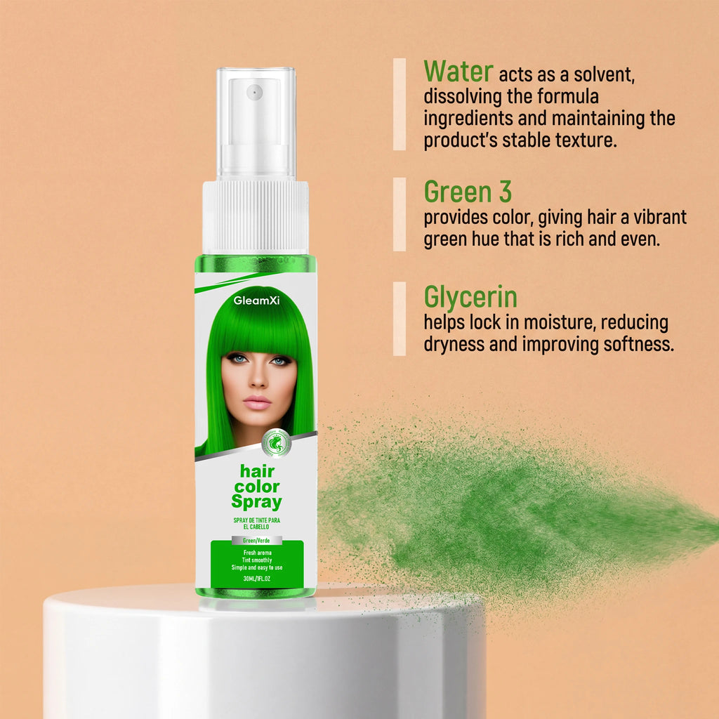 Temporary White / Green Hair Spray Fashion Bright Hair Styling Spray Light Non Stain Clothes Long Lasting Fresh Look Washable