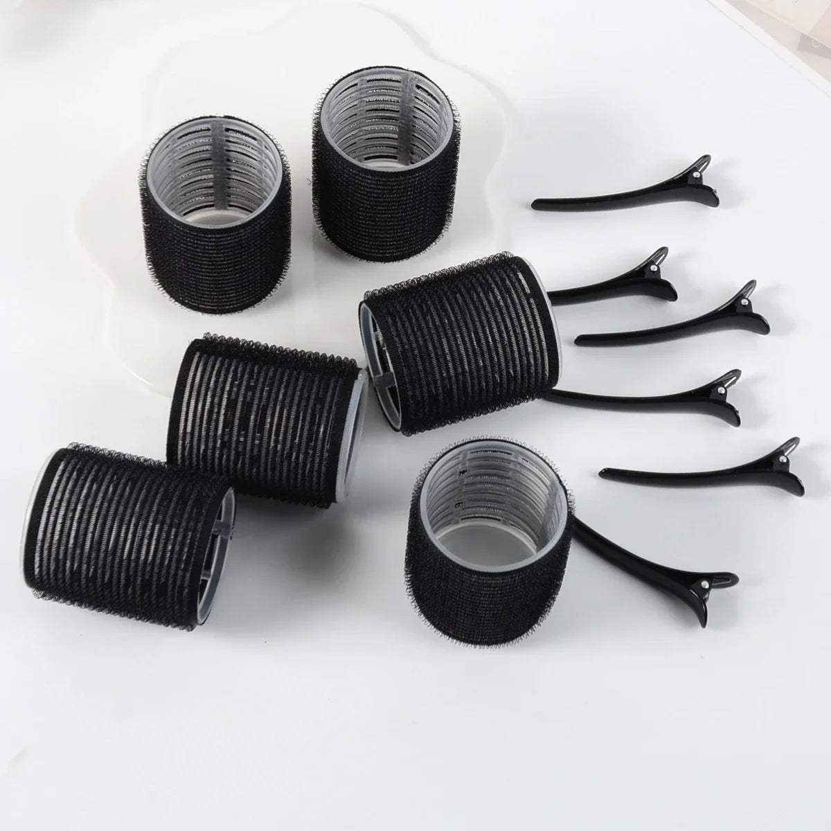 12Pcs/Set Air Bar Curling Iron Tube Self-Adhesive Magic Roll and Bangs Hair Clip Curling Styling Tool