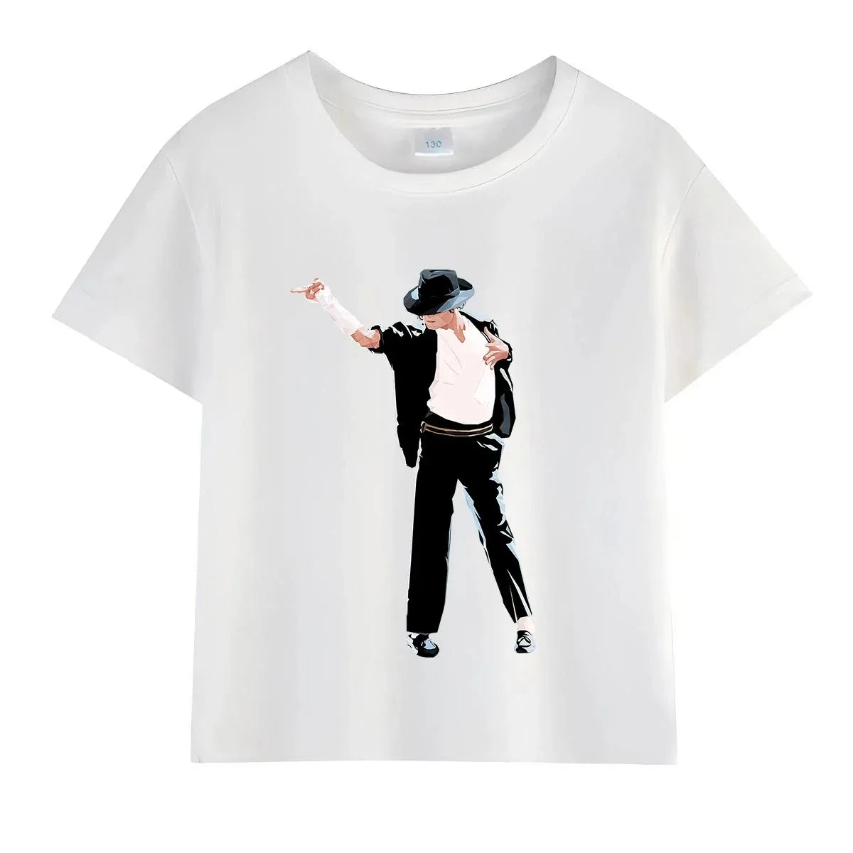 Kids Michael Jackson Rock N Roll T-Shirt Children's Fashion Crew Neck Top Summer Casual Clothes for Baby Boys/Girls