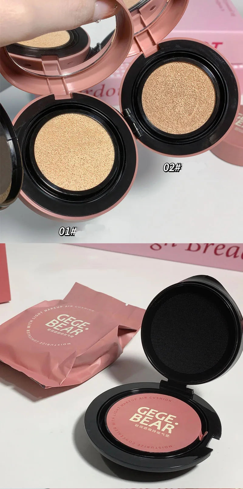 Moisturizing Concealer Air Cushion Compact Cream Skin Foundation Waterproof Brighten High Coverage Base Korean Makeup Cosmetics