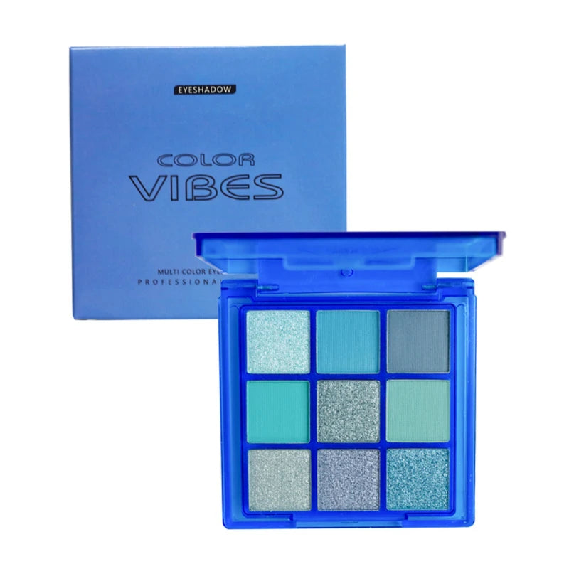 9 Colors Eyeshadow Palette Matte Shimmer Glitter High Pigmented Bright Colorful Eyeshadow Eye Makeup Cosmetic for Music Festival