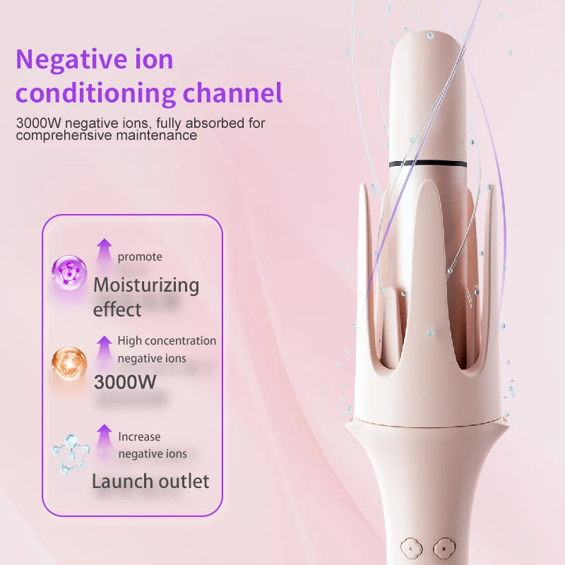 4IN1 Automatic Hair Curler Negative Ion Ceramic Curling Iron - 40mm Large Wave Perm for Woman, Lazy Person Electric Curling Wand