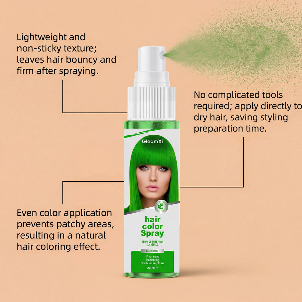 Temporary White / Green Hair Spray Fashion Bright Hair Styling Spray Light Non Stain Clothes Long Lasting Fresh Look Washable