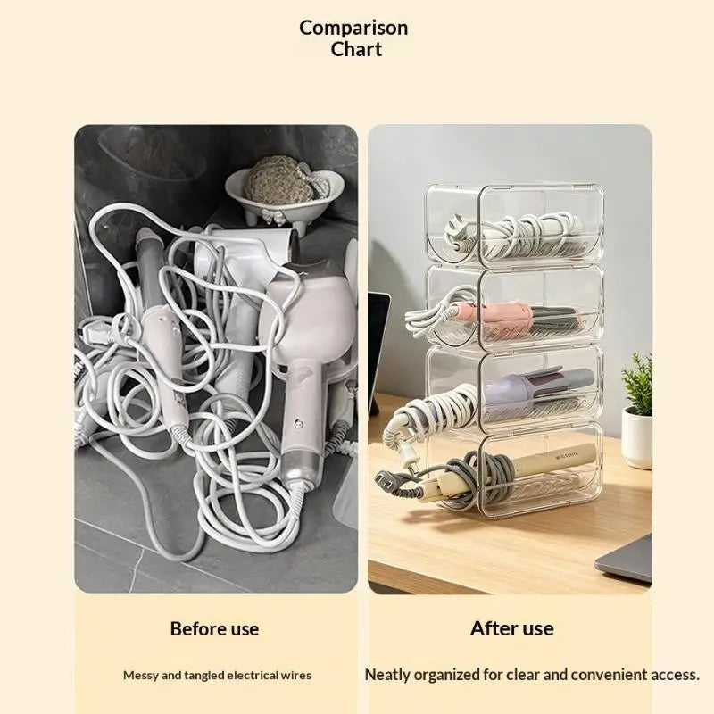 Clear Scratch Resistant Hair Styling Tool Storage Rack Stackable Curling Iron Holder for Salon Home Bathroom Vanity